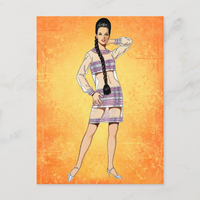 Sixties Transparent Dress Postcard (Front)