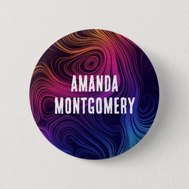 Sixties Vibe Circles & Swirls Cool Pattern 6 Cm Round Badge (Front)