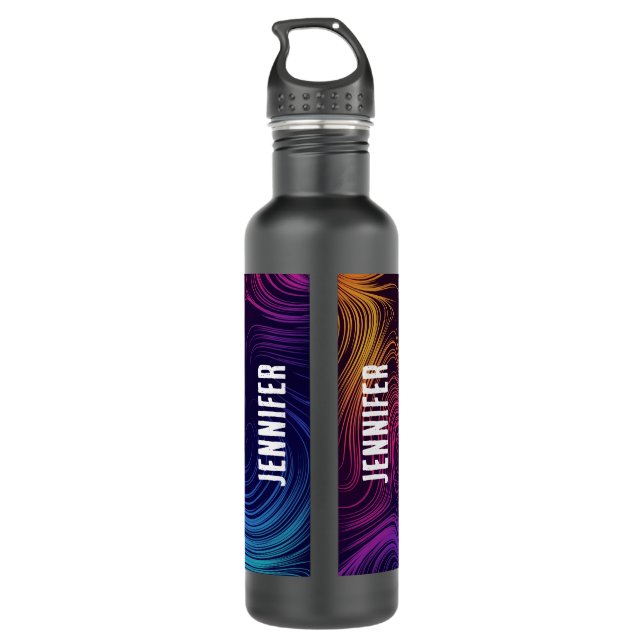 Sixties Vibe Circles & Swirls Cool Pattern 710 Ml Water Bottle (Back)