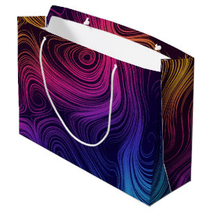 Sixties Vibe Circles & Swirls Cool Pattern Large Gift Bag