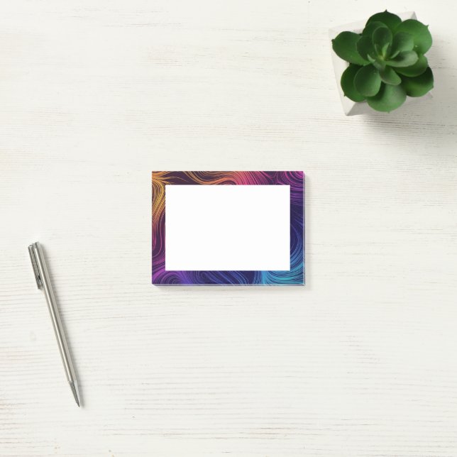 Sixties Vibe Circles & Swirls Cool Pattern Post-it Notes (Office)