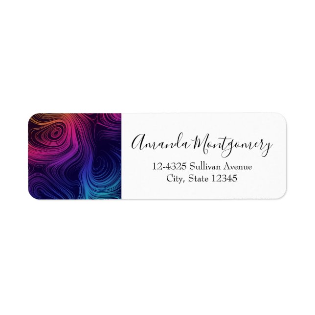 Sixties Vibe Circles & Swirls Cool Pattern Return Address Label (Front)