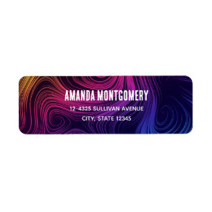 Sixties Vibe Circles & Swirls Cool Pattern Return Address Label