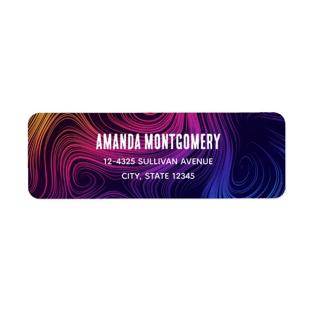 Sixties Vibe Circles & Swirls Cool Pattern Return Address Label (Front)