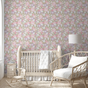 Sixties vinatage flower wallpaper