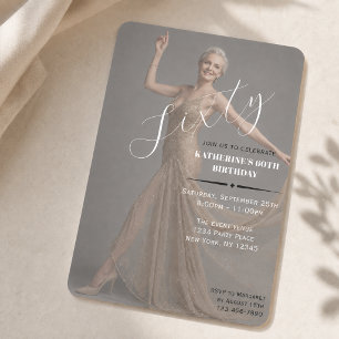 Sixty 60th Photo Birthday Invitation