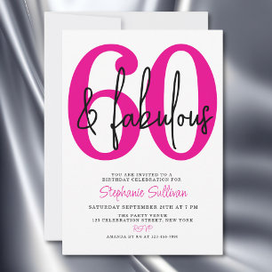 Sixty and Fabulous 60th Birthday Party Invitation