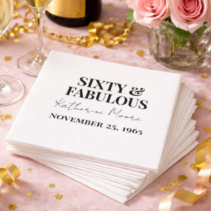 Sixty and Fabulous 60th Birthday Party Napkin