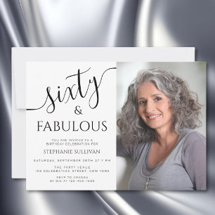 Sixty And Fabulous 60th Birthday Party Photo Invitation