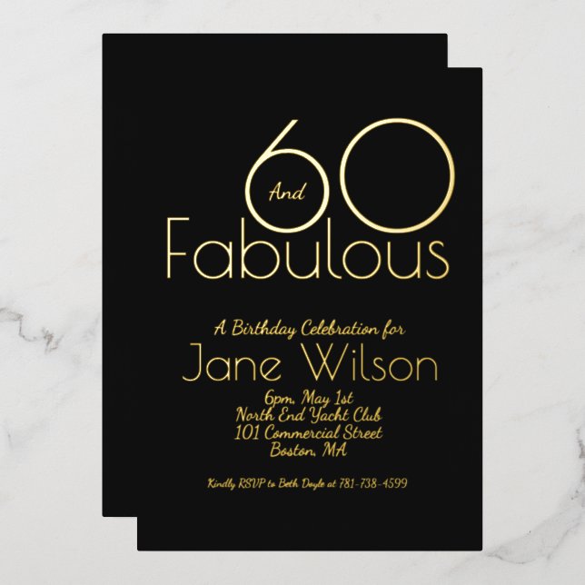  Sixty And Fabulous Birthday Invitation Chic Pink  (Front/Back)