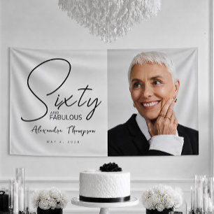 Sixty and Fabulous Bold Photo 60th Birthday Party Banner