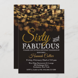Sixty and Fabulous Glitter Birthday Invitation