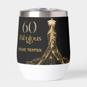 Sixty and Fabulous Gold Dress Black 60th Birthday