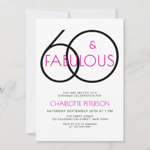 Sixty and Fabulous Modern 60th Birthday Party Invitation