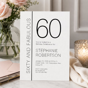Sixty and Fabulous Modern 60th Birthday Party Invitation