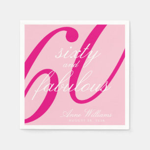 Sixty and Fabulous Name Date 60th Birthday Party Napkin