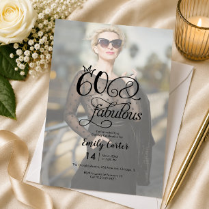 Sixty and Fabulous Photo 60th Birthday Party Invitation