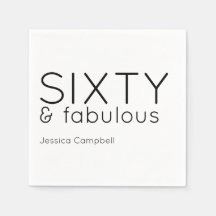 Sixty and Fabulous Script 60th Birthday Napkins