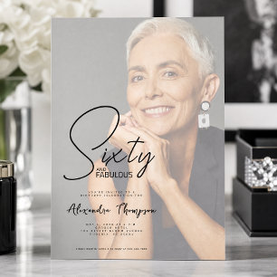 Sixty and Fabulous Script 60th Birthday Party Invitation