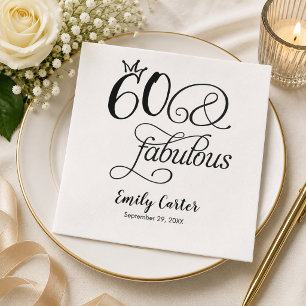 Sixty and Fabulous Script 60th Birthday Party Napkin