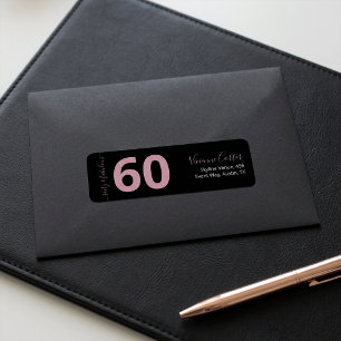 Sixty and Fabulous Script Pink 60th Birthday Party Return Address Label