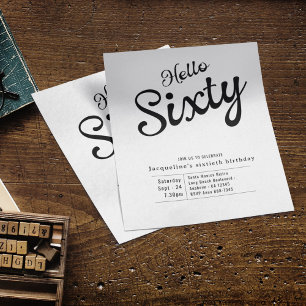 Sixty Black Budget 60th Birthday Invitation Flyer