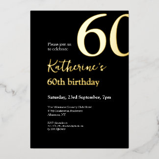 Sixty Black Gold Elegant 60th Birthday Party
