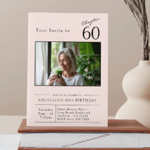Sixty Blush Pink 60th Birthday Party Photo Invitation