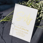 Sixty | Chic Foil Script 60th Birthday Party<br><div class="desc">Celebrate your special day with this stylish 60th birthday party foil invitation. This design features a chic script lettering "Sixty" with a clean layout. You can choose real foil stamp colour(Gold,  Silver,  Rose gold). More designs and party supplies are available at my shop BaraBomDesign.</div>