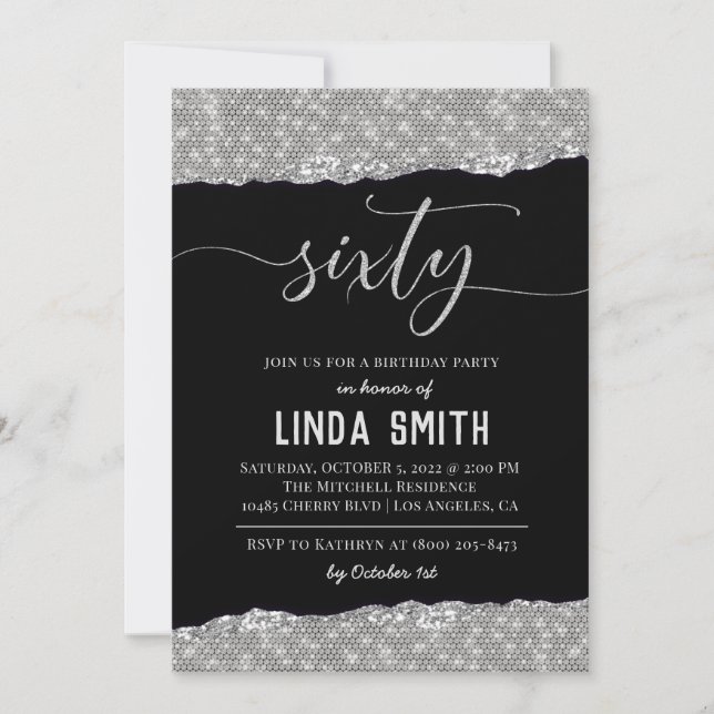 Sixty Diamond Birthday Invitation (Front)