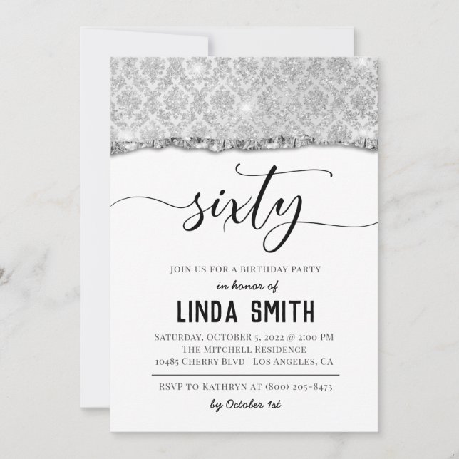 Sixty Diamond Birthday Invitation (Front)