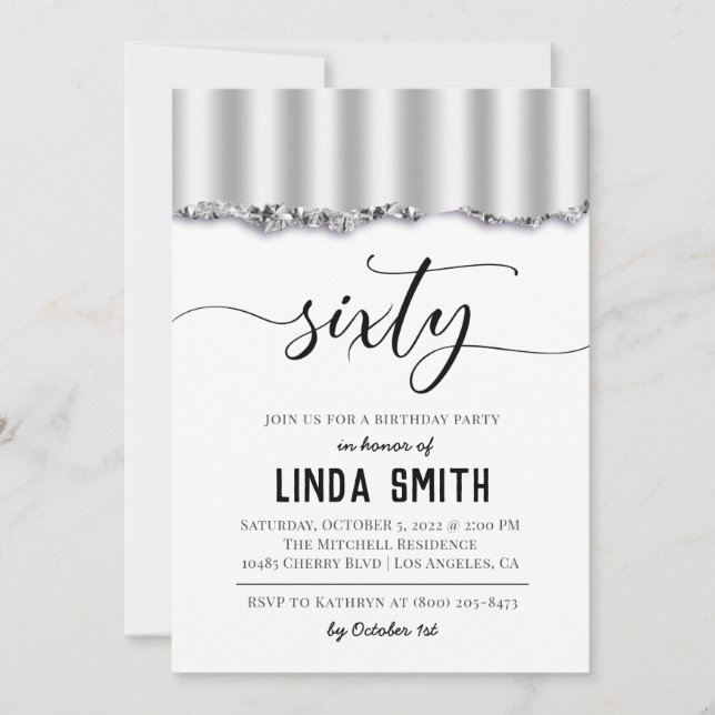 Sixty Diamond Birthday Invitation (Front)