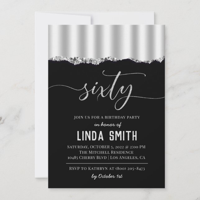 Sixty Diamond Birthday Invitation (Front)