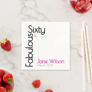  Sixty Fabulous Birthday Party Chic Pink Napkin