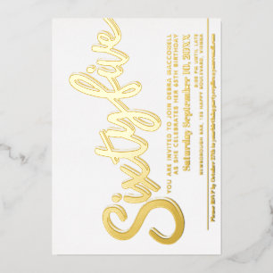 Sixty five 65th Birthday party white gold script