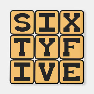 Sixty Five, Number 65, Retirement Age Magnet