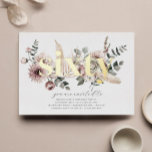 Sixty Florals - 60th Birthday - Gold<br><div class="desc">Modern watercolour florals and boho leaves with the word 'sixty' in real gold foil. Perfect for your 60th Birthday party!</div>