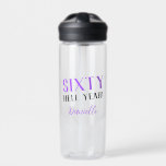 SIXTY HELL YEAH! Personalised Funny 60th Birthday  Water Bottle<br><div class="desc">Make sixty unforgettable with this bold and personalised “SIXTY HELL YEAH!” water bottle featuring vibrant purple and classic black lettering. It’s the perfect sassy gift for anyone hitting the big 6-0 with confidence and class. Customisable with a name, this sleek bottle is ideal for birthday celebrations, gym sessions, or everyday...</div>