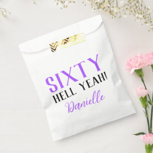 Sixty Hell Yeah! Purple 60th Birthday  Favour Bag