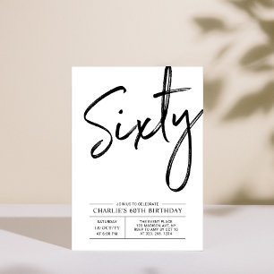 Sixty Modern 60th Birthday Party Invitation