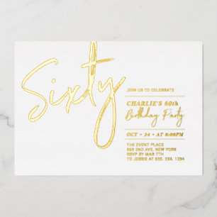 Sixty Modern Lettering 60th Birthday Party