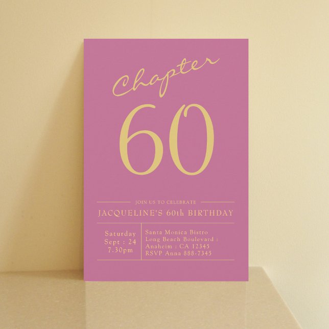 Sixty Pink Gold 60th Birthday Party Invitation (Creator Uploaded)