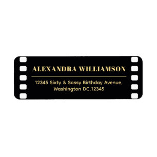 Sixty&Sassy Black Gold Roaring 20s Return Address Label