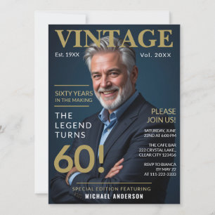 Sixty Years in the Making Vintage 60th Birthday Invitation