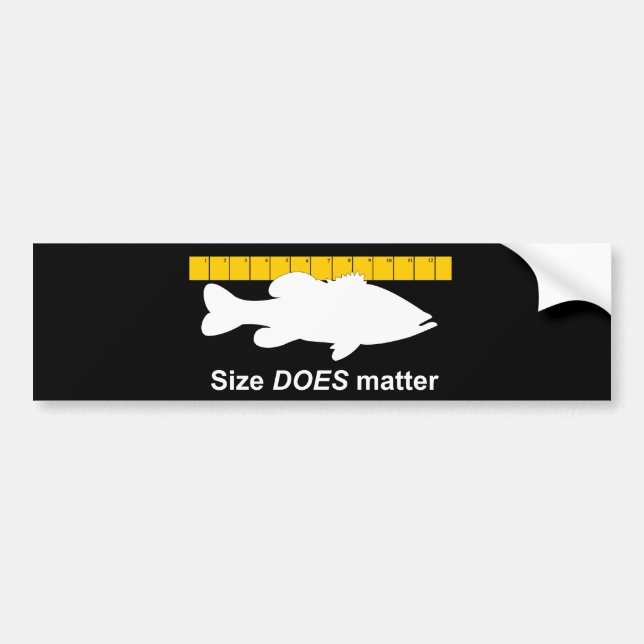 "Size Does Matter" - Funny bass fishing Bumper Sticker (Front)