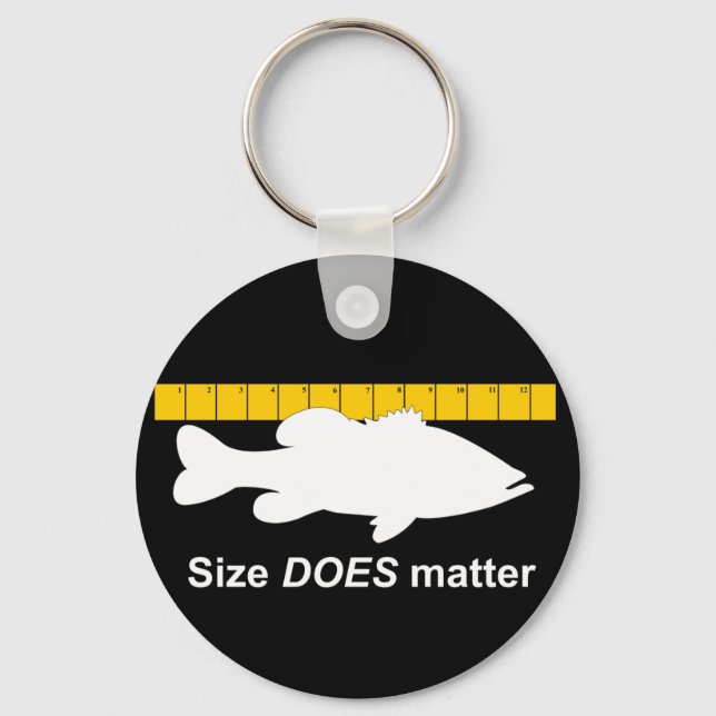 "Size Does Matter" - Funny bass fishing Key Ring (Front)