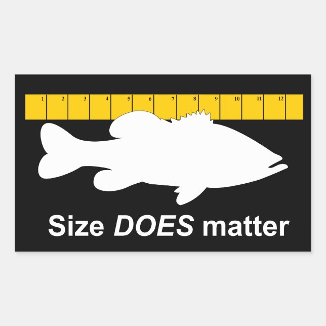"Size Does Matter" - Funny bass fishing Rectangular Sticker (Front)