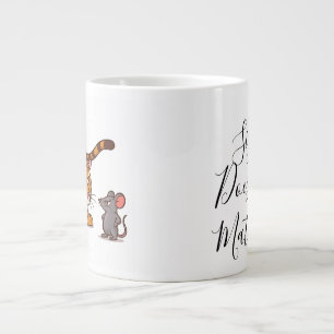 Size Doesn't Matter - Funny Tiger and Mouse Design Large Coffee Mug