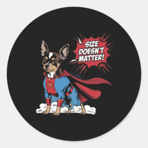 Size Doesn't Superhero Chihuahua Sticker
