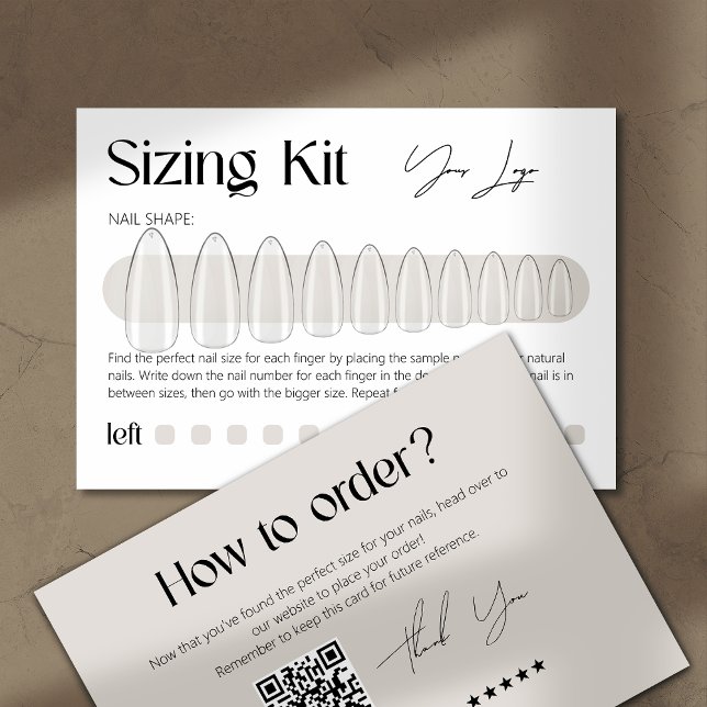 Sizing Kit Press-On Nails Modern Thank You Card (Creator Uploaded)